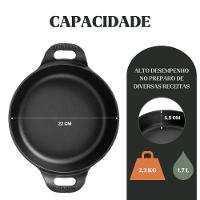 Kit 3 Travessas Redonda 22 Cm 1,7l Em Ferro Fundido Panela Mineira - 3