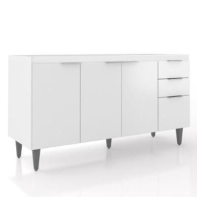 Balcão Para Pia 150cm Sem Tampo Pérola Z34 Branco Mpozenato