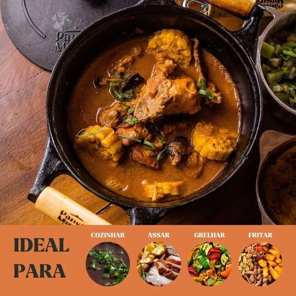 Caçarola Tradição 16 Cm 1,2 L Em Ferro Fundido E Alça De Madeira Panela Mineira - 6