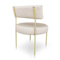 Poltrona Luxo Elora Linho Pés De Ferro Dourado - Pallazio Cor Grafite - 5