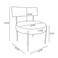 Poltrona Luxo Elora Linho Pés De Ferro Dourado - Pallazio Cor Grafite - 6
