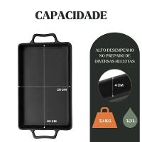 Assadeira Artesanal Retangular 40x25 Cm 3,3l Em Ferro Fundido Panela Mineira - 3