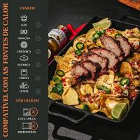 Assadeira Artesanal Retangular 40x25 Cm 3,3l Em Ferro Fundido Panela Mineira