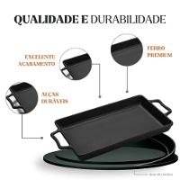 Assadeira Artesanal Retangular 40x25 Cm 3,3l Em Ferro Fundido Panela Mineira - 5