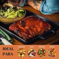 Assadeira Artesanal Retangular 40x25 Cm 3,3l Em Ferro Fundido Panela Mineira - 6