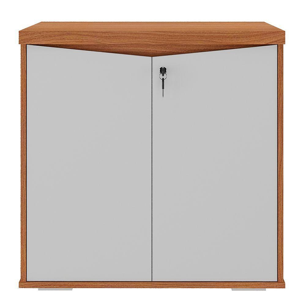 Balcão Para Escritório 74cm 2 Portas Rayly Freijó Branco A06 Mpozenato - 7