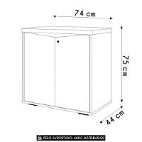 Balcão Para Escritório 74cm 2 Portas Rayly Freijó Branco A06 Mpozenato