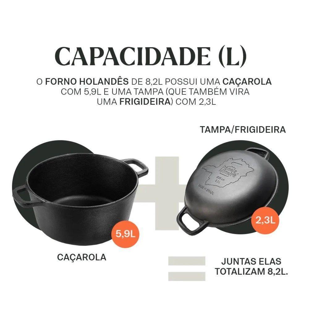 Panela Forno Holandes Mg 28 Cm 8,2 L Em Ferro Fundido Panela Mineira - 2