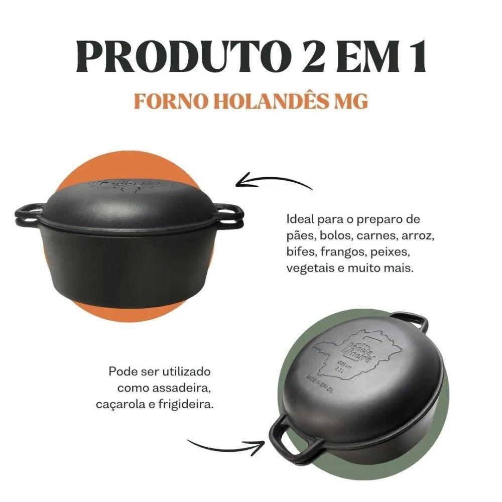 Panela Forno Holandes Mg 28 Cm 8,2 L Em Ferro Fundido Panela Mineira - 4