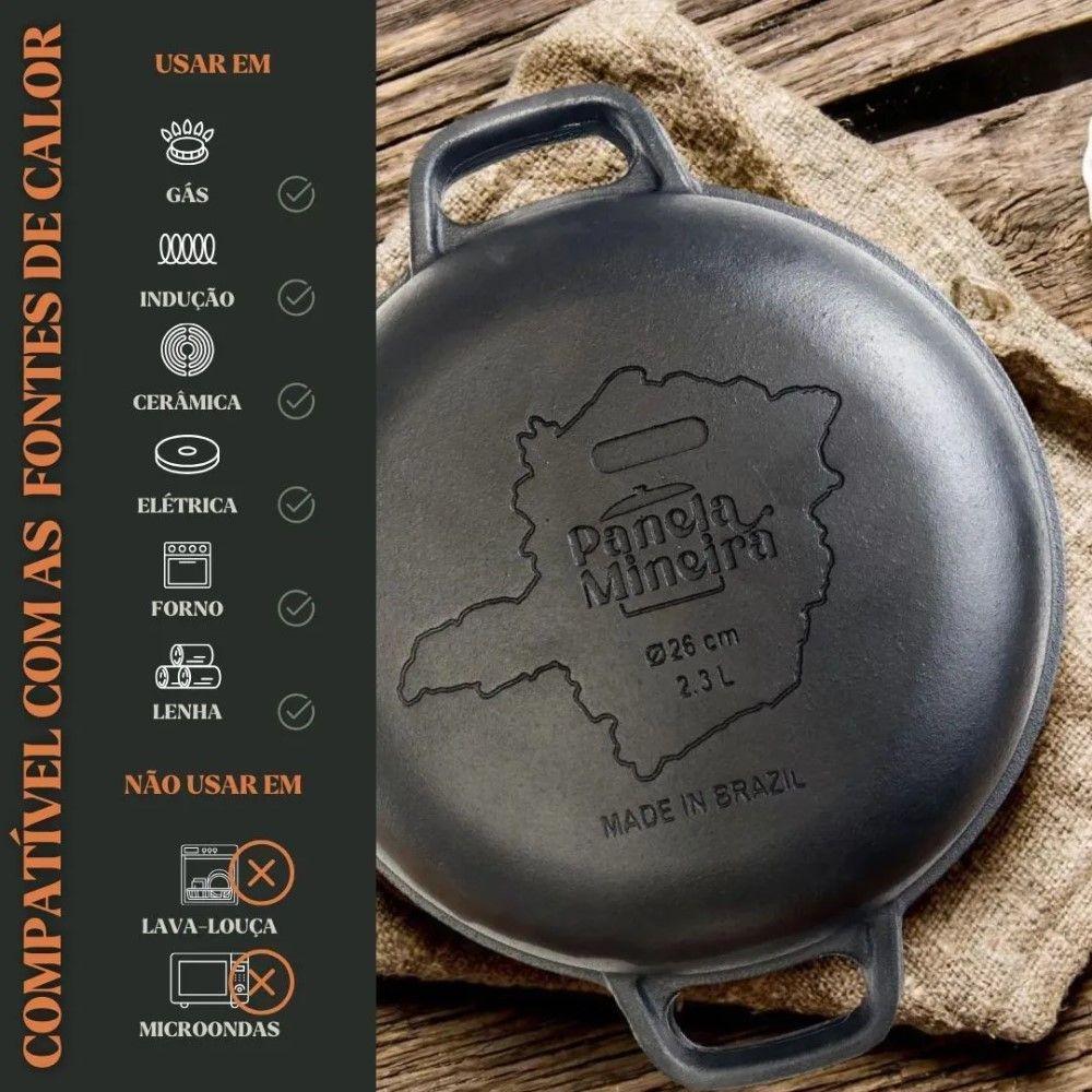 Panela Forno Holandes Mg 28 Cm 8,2 L Em Ferro Fundido Panela Mineira - 6