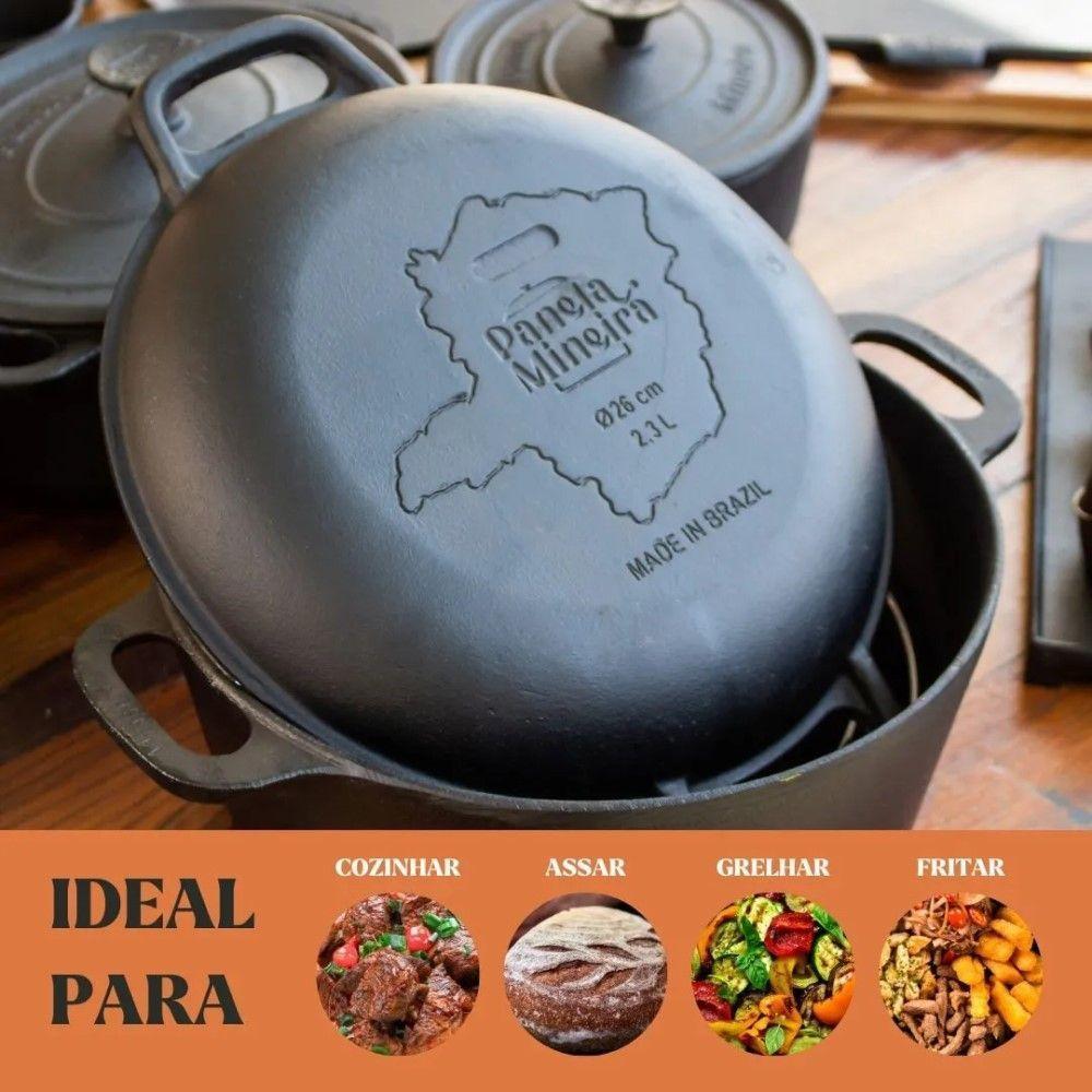Panela Forno Holandes Mg 28 Cm 8,2 L Em Ferro Fundido Panela Mineira - 7
