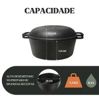 Panela Forno Holandes Mg 28 Cm 8,2 L Em Ferro Fundido Panela Mineira - 3