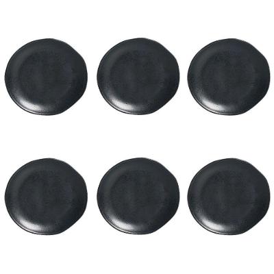 Conjunto de Pratos de Sobremesa Orgânico Eclipse 6 Peças Stoneware Preto Porto Brasil