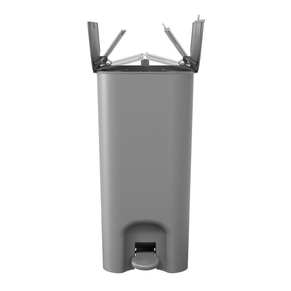 Lixeira Com Pedal Borboleta 20l Cinza Com Alça Chumbo Coza - 4