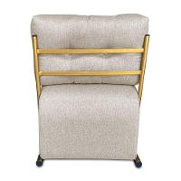 Kit 2 Poltronas Luxo Aurora Linho Base De Ferro Dourado - Pallazio Cor Grafite - 6