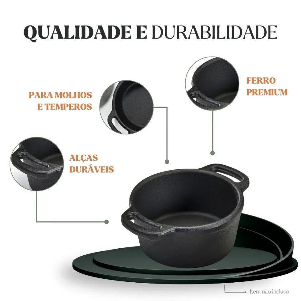 Kit 4 Caçarolas Miniatura 6 Cm 100ml Em Ferro Fundido Panela Mineira - 4