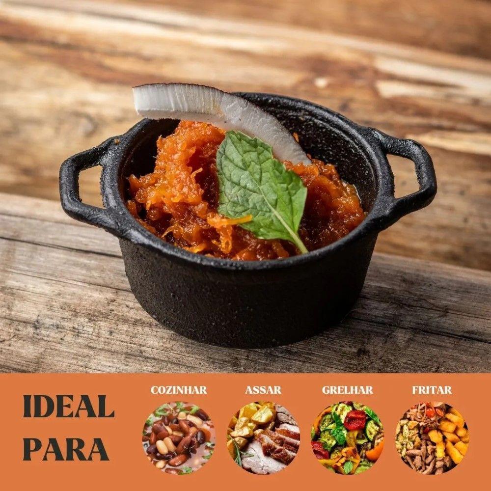 Kit 4 Caçarolas Miniatura 6 Cm 100ml Em Ferro Fundido Panela Mineira - 5