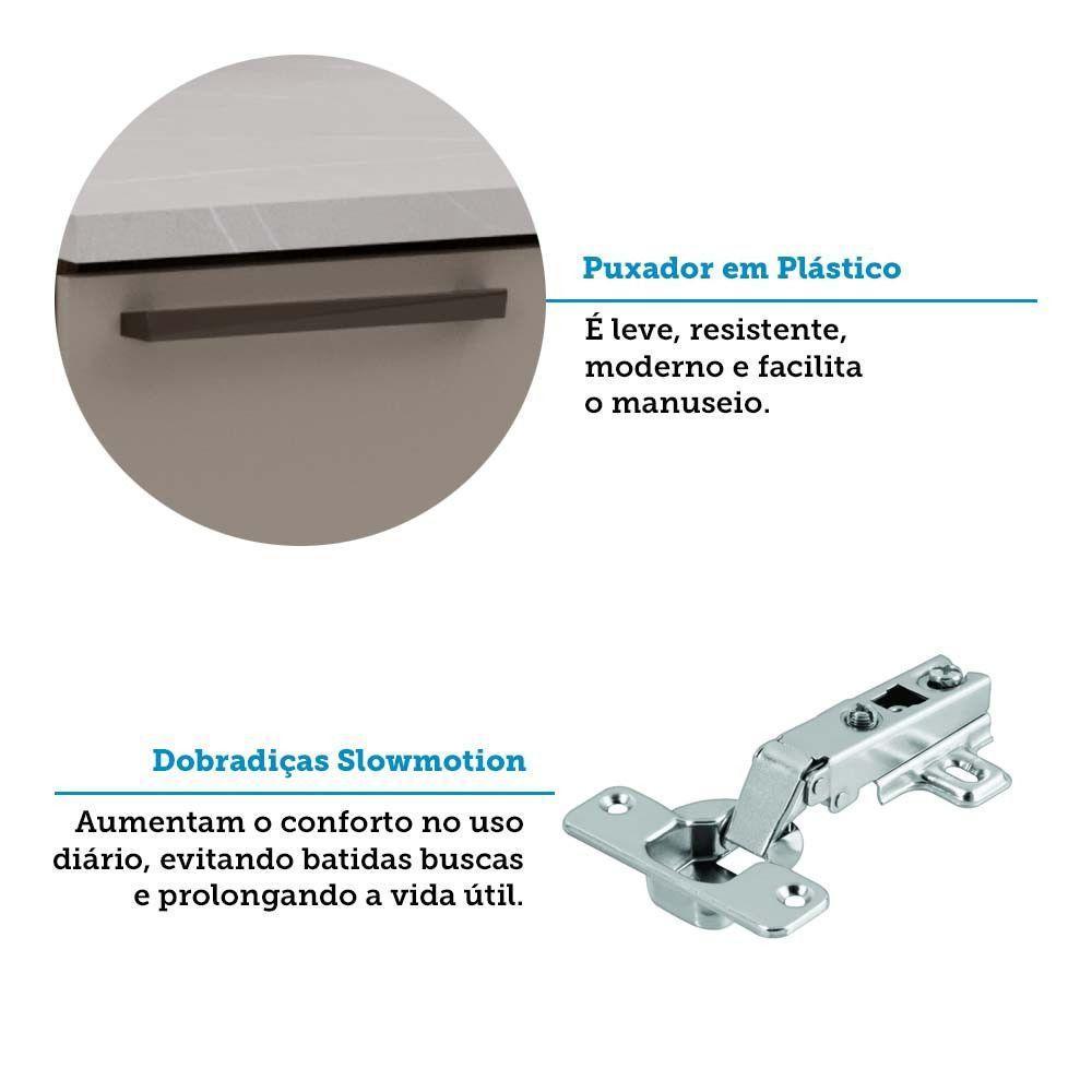 Balcão De Cozinha 40cm 1 Porta E Com Tampo Luna Luciane Móv Nogueira Dourado-cinammon - 4
