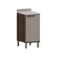 Balcão De Cozinha 40cm 1 Porta E Com Tampo Luna Luciane Móv Nogueira Dourado-cinammon - 1