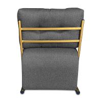 Poltrona Luxo Aurora Linho Grafite Base De Ferro Dourado - Pallazio - 5