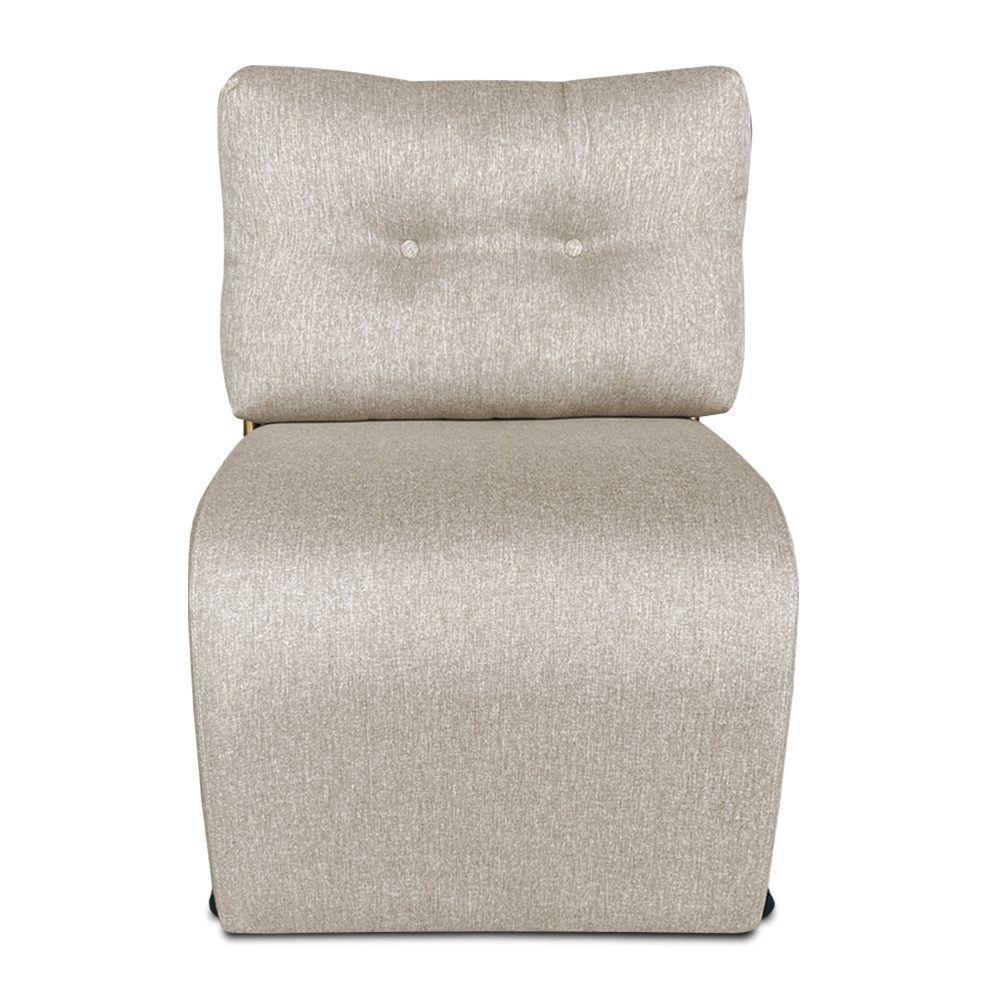 Kit 2 Poltronas Luxo Aurora Linho Bege Base De Ferro Dourado - Pallazio - 4