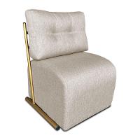 Kit 2 Poltronas Luxo Aurora Linho Bege Base De Ferro Dourado - Pallazio - 3