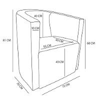 Kit 02 Poltronas Decorativa Lyon Veludo - Pallazio Cor Marrom - 6