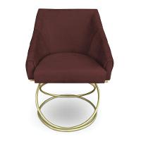 Poltrona Luxo Alana Suede Marsala Base De Ferro Dourado - Pallazio - 3
