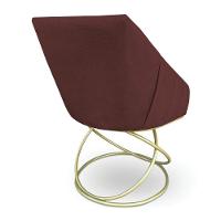 Poltrona Luxo Alana Suede Marsala Base De Ferro Dourado - Pallazio - 5