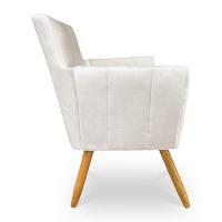 Kit 2 Poltronas Decorativa Leticia Suede Pés Palito Castanho - Pallazio Cor Azul Turquesa - 5