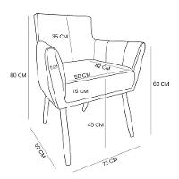 Kit 2 Poltronas Decorativa Leticia Suede Pés Palito Castanho - Pallazio Cor Verde - 7