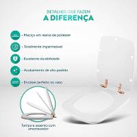 Tampa De Vaso Poliéster Com Fechamento Lento Boss Onix (preto Fosco) Para Louça Incepa Com Ferragem Rose Gold - 5