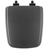 Tampa De Vaso Poliéster Com Fechamento Lento Boss Onix (preto Fosco) Para Louça Incepa Com Ferragem Preta - 1