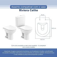 Tampa Vaso Sanitário Poliester Acrilico Riviera Branco Para Bacia Celite - 3