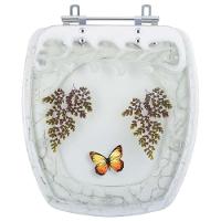 Tampa De Vaso Sanitário Decorado Amarilis Branco Para Bacia Fiori - 1