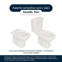 Tampa De Vaso Sanitário Decorado Amarilis Branco Para Bacia Fiori - 3