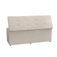 Kit Cabeceira E Calçadeira Baú Solteiro 0,90m Berlim Suede - Pallazio Cor Cinza - 5