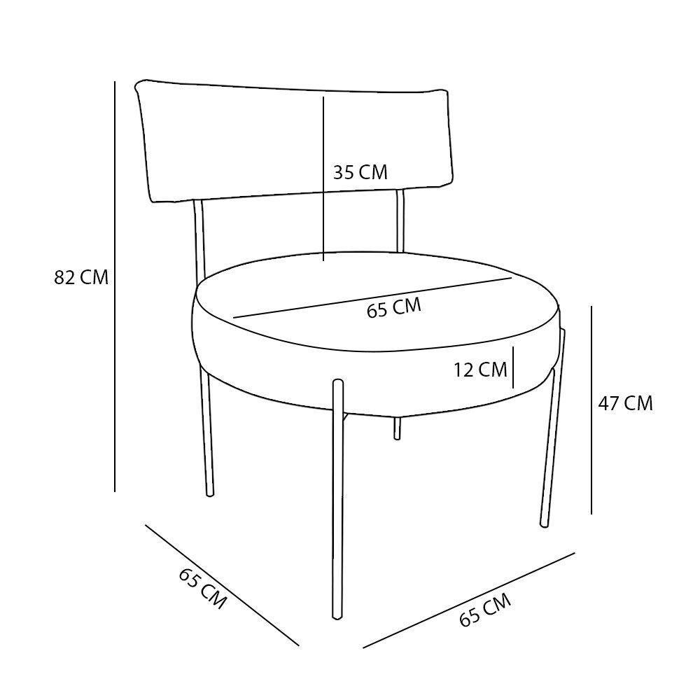 Kit 2 Poltronas Luxo Elora Linho Pés De Ferro Dourado - Pallazio Cor Bege - 7