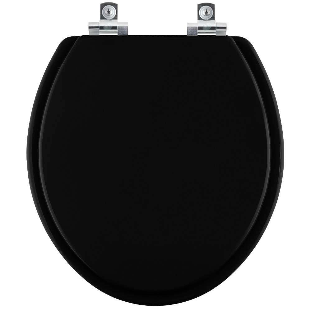 Tampa De Vaso Sanitario Com Amortecedor Iris Preto Para Bacia Mari - 1