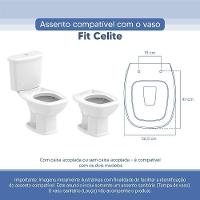 Tampa Vaso Sanitário Poliester Acrilico Fit Branco Para Bacia Celite - 3