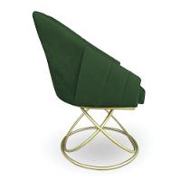 Kit 2 Poltronas Luxo Alana Suede Verde Base De Ferro Dourado - Pallazio - 5
