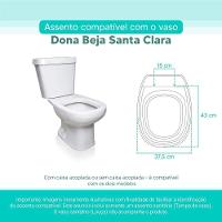Tampa Vaso Sanitário Madeira Laqueada Dona Beja Branco Para Bacia Santa Clara - 3