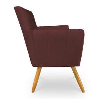 Poltrona Decorativa Leticia Suede Marsala Pés Palito Castanho - Pallazio