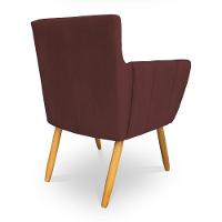 Poltrona Decorativa Leticia Suede Marsala Pés Palito Castanho - Pallazio - 5