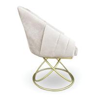 Kit 2 Poltronas Luxo Alana Suede Base De Ferro Dourado - Pallazio Cor Marrom Rato - 5