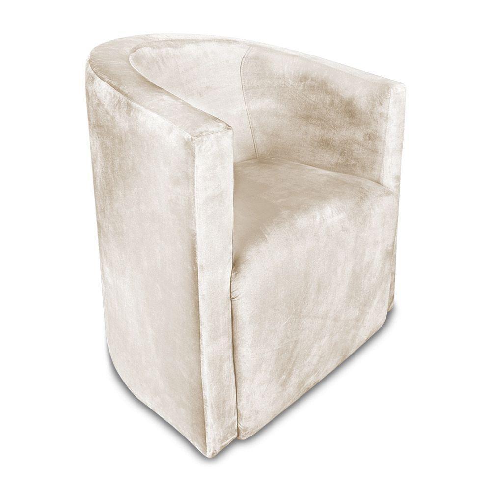 Kit 02 Poltronas Decorativa Lyon Veludo Bege - Pallazio - 3