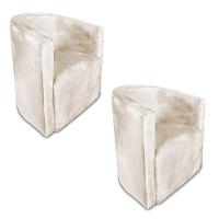 Kit 02 Poltronas Decorativa Lyon Veludo Bege - Pallazio - 1