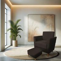 Poltrona De Amamentação Com Puff Flavia Suede Marrom - Pallazio - 2