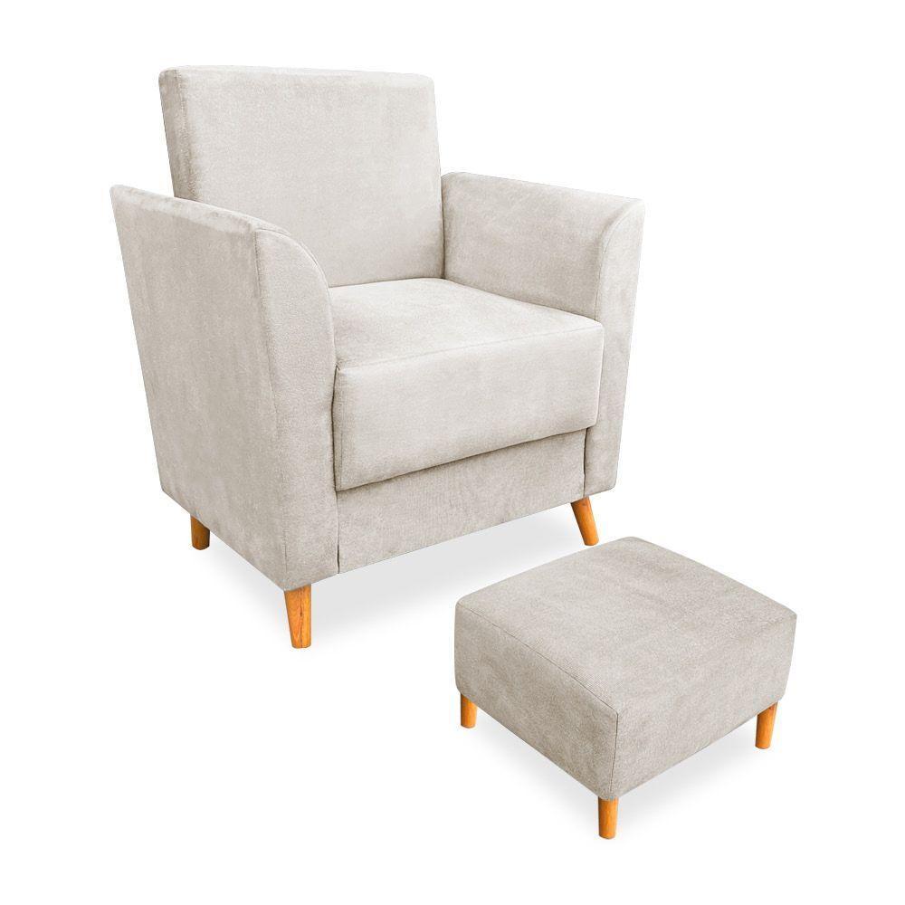 Poltrona De Amamentação Com Puff Flavia Suede - Pallazio Cor Grafite - 1