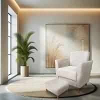 Poltrona De Amamentação Com Puff Flavia Suede - Pallazio Cor Grafite - 3